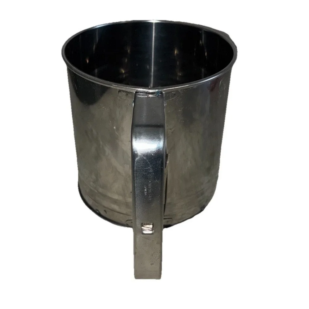 Flour Sifter Powder Sugar Shaker Hand Press Stainless Steel 5 cup
